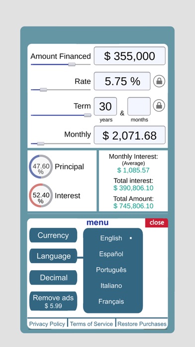 Loan Calculator Free. Screenshot