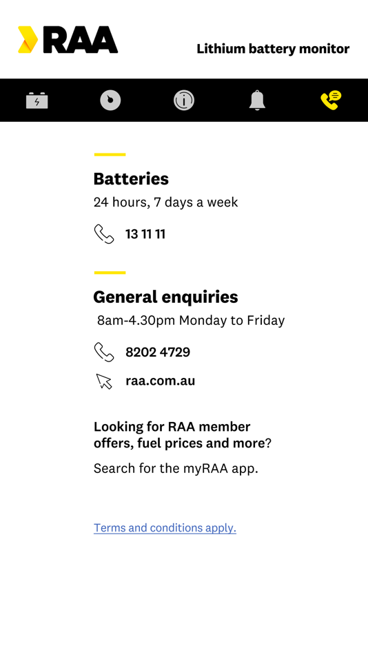 #3. RAA lithium battery monitor (iOS) Podle: ClubAssist