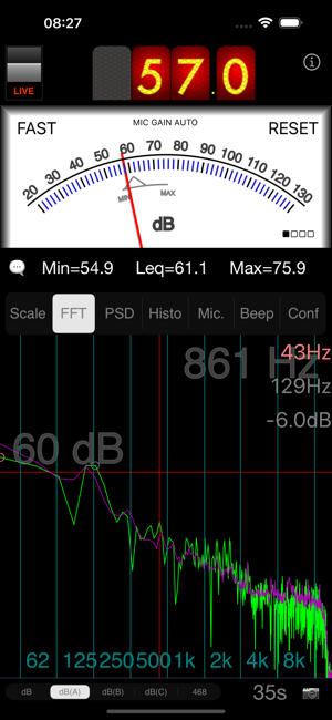 ‎SPLnFFT Noise Meter Screenshot