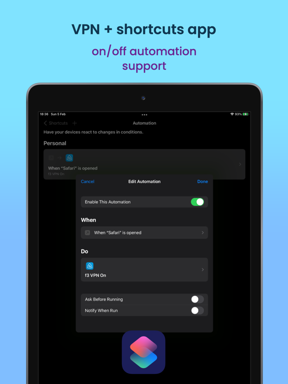 f3 vpn - simple VPN iPad screenshot 3 - Productivity app