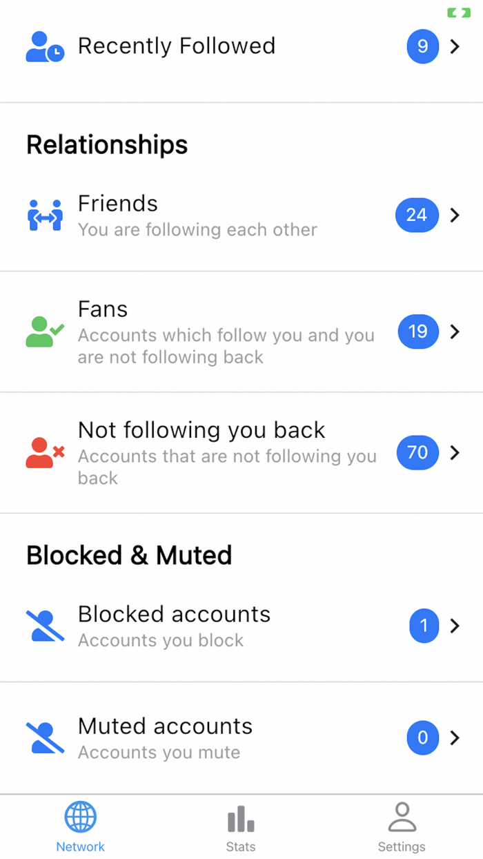 Stats  for Twitter - Unfollow