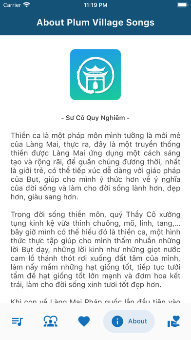 Plum Village Songs Screenshot
