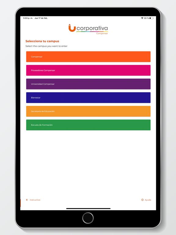 U. Corporativa Compensar iPad screenshot