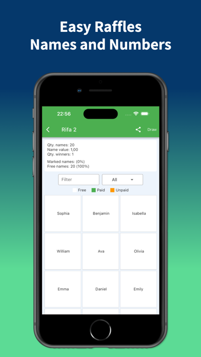 Easy Raffle: Names and Numbers Screenshot