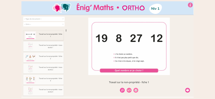 Enig Maths Ortho - Niv 1