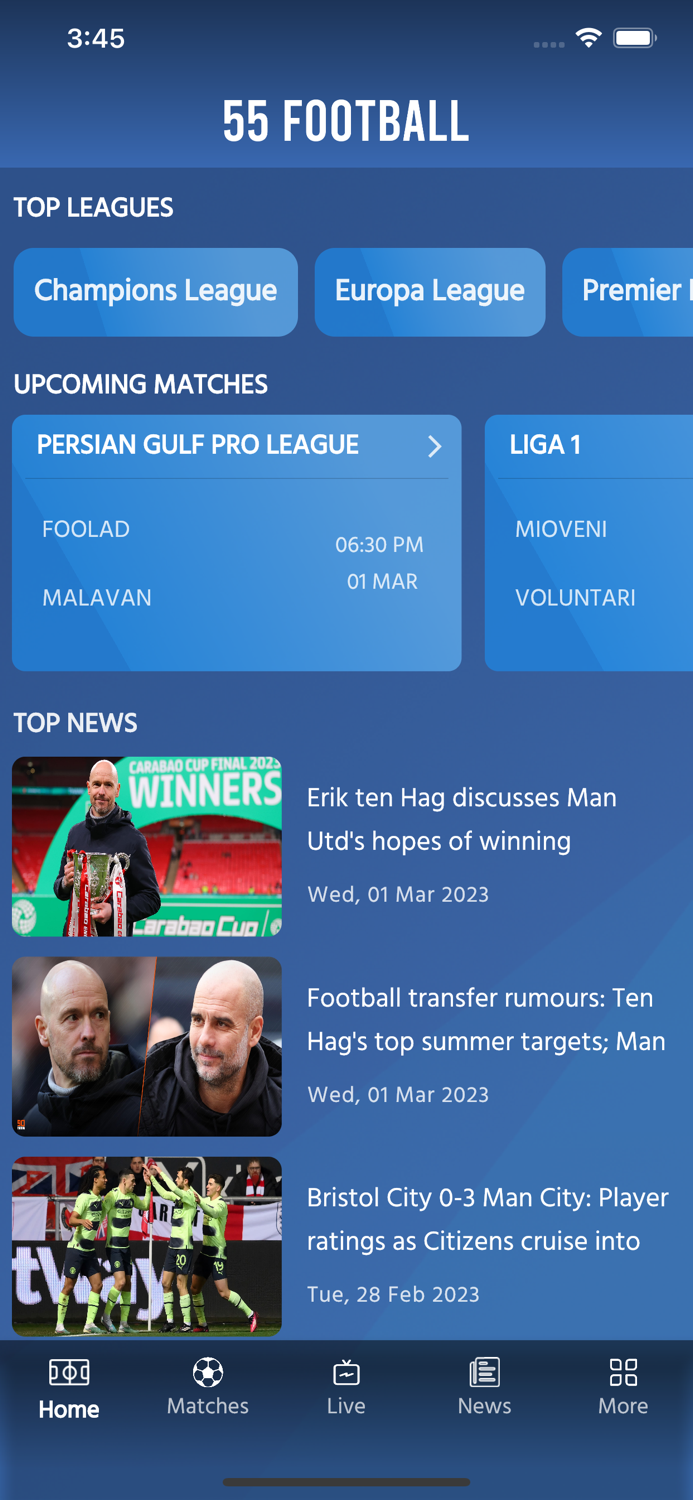 55 Football Live Score