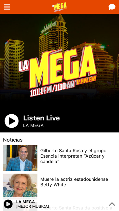 La Mega Tampa 101.1FM & 1110AM Screenshot