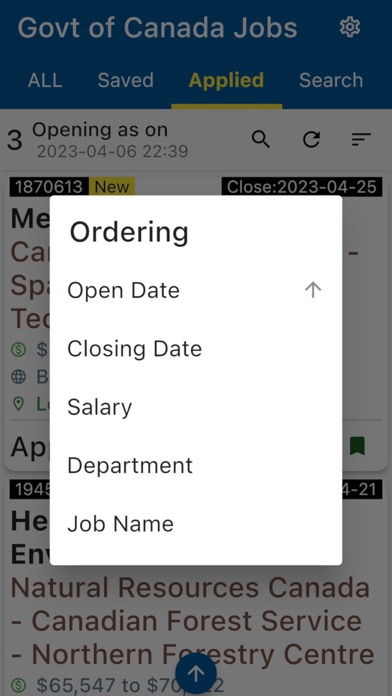 Govt of Canada Jobs Screenshot