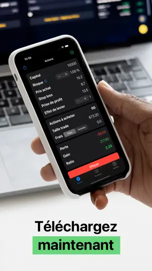 Capture d'écran de TradeSize Calcul Action Bourse sur iPhone 7