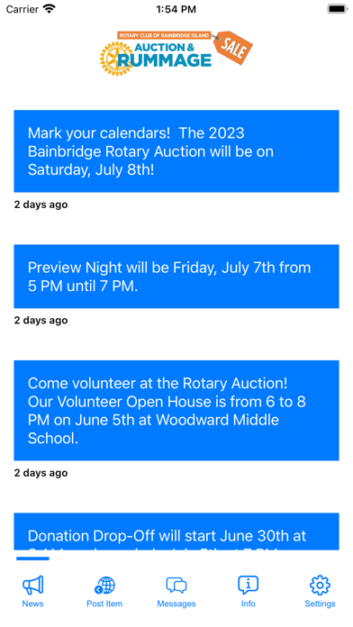 Bainbridge Rotary Auction Screenshot