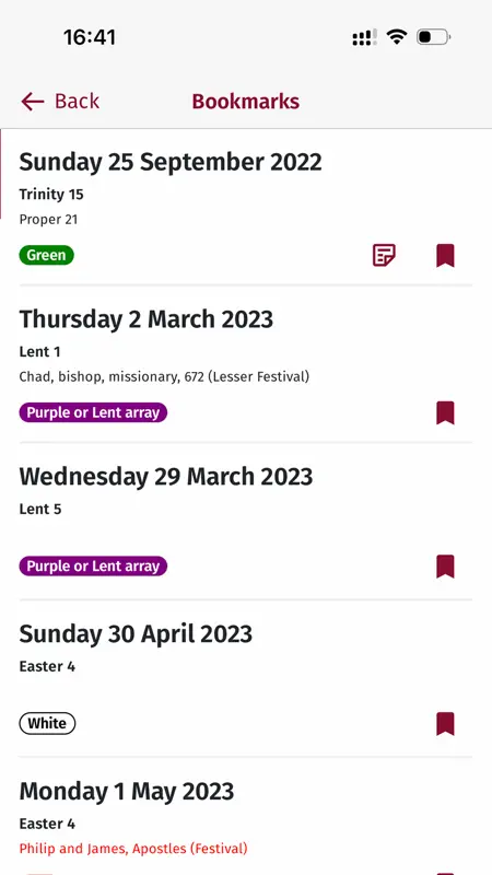 Lectionary screenshot 3 of 7