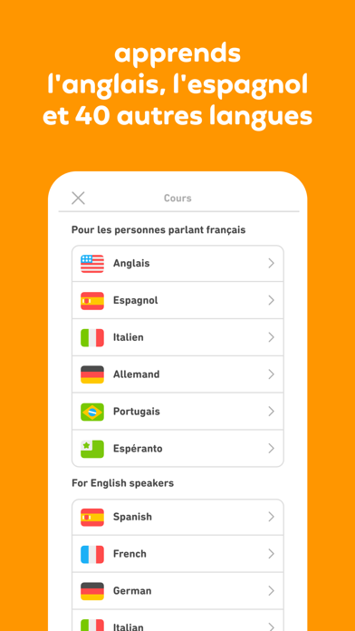 Screenshot #1 pour Duolingo : Cours de langue