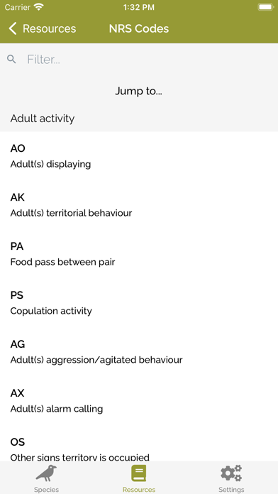 BTO Ringing & NRS Info Screenshot