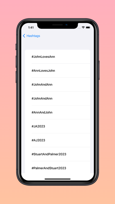Wedding Hashtag Generator Screenshot