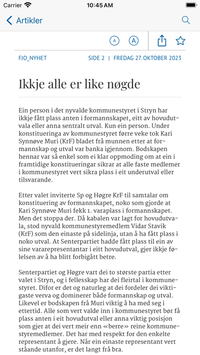 Fjordingen eAvis Screenshot