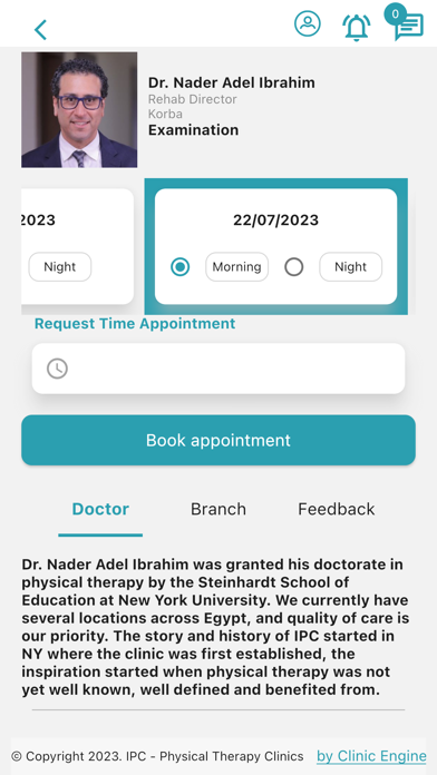 IPC physical therapy Clinic Screenshot