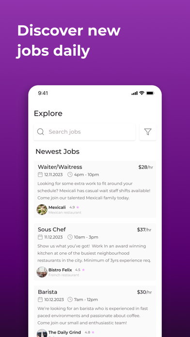 Hospitality Jobs App: Baristar Screenshot