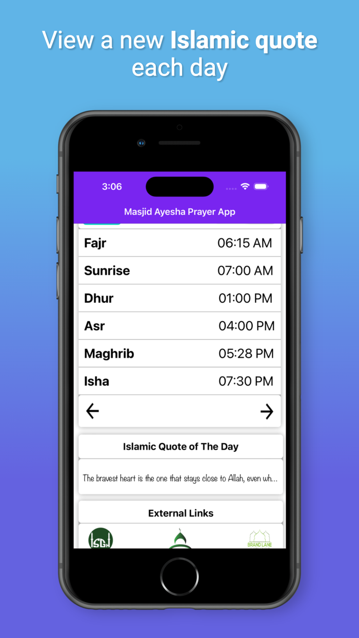 Masjid Ayesha Prayer App