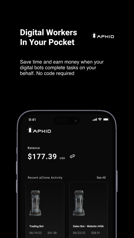 #1. Aphid: Clone. Automate. Earn. (iOS) Podle: Aphid AI Inc.