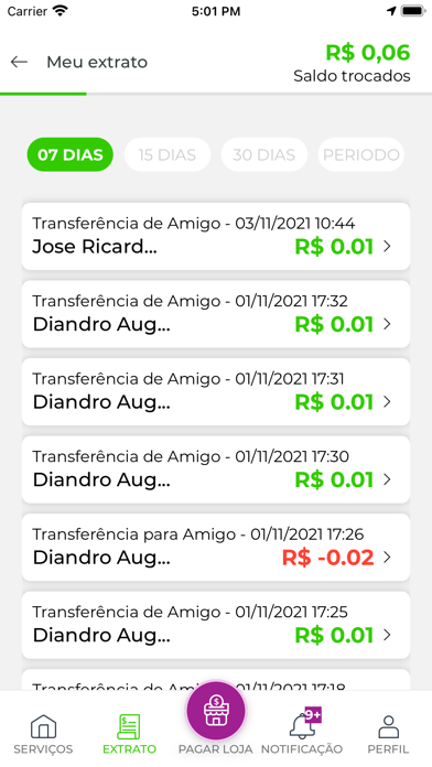 Trocados Carteira Screenshot