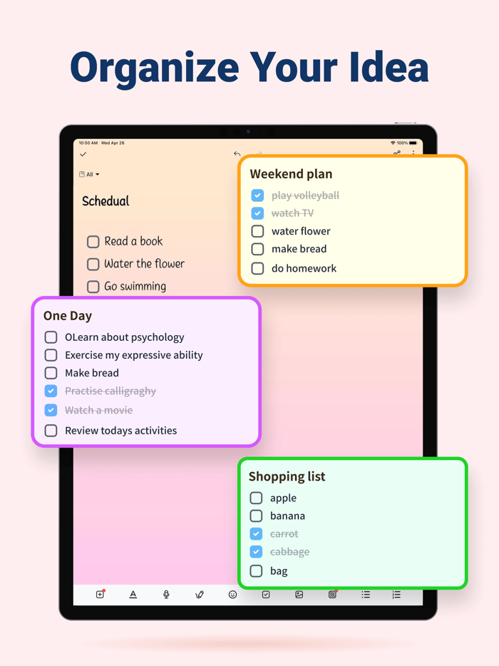 Tidy Notes - Color Notebook