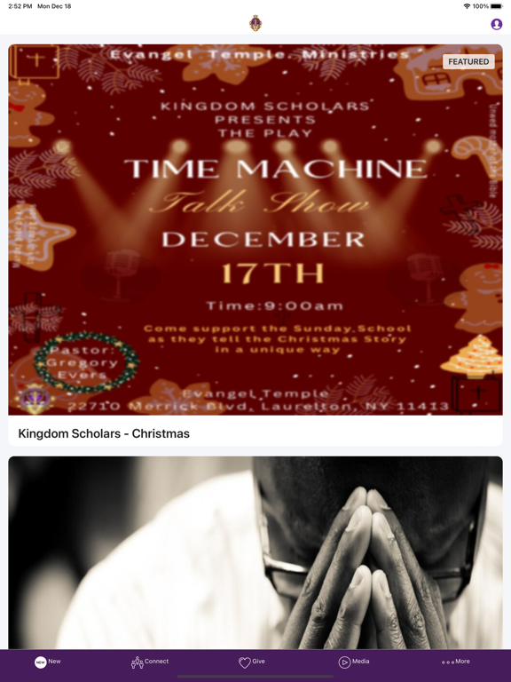 Evangel Temple, Inc iPad screenshot 1 - Lifestyle app