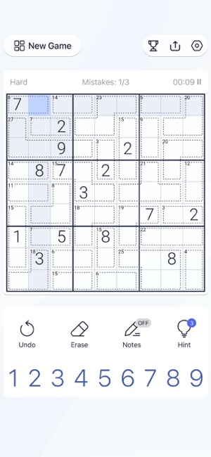 Killer Sudoku online: resolve puzzles diários