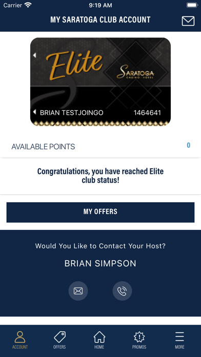 Saratoga Casino Hotel Screenshot
