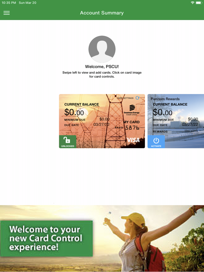 Card Control Dominion Energy