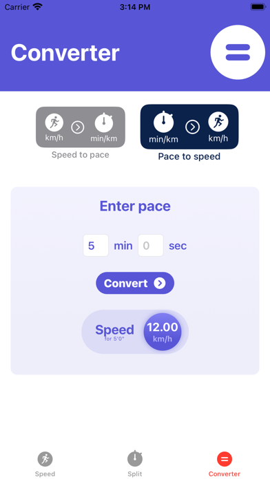 Running Speed Calculator Screenshot