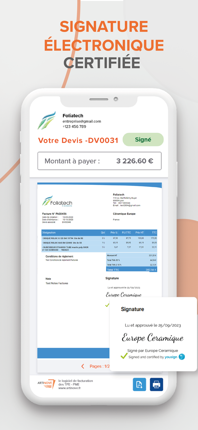 Artinove－ Devis Facture facile
