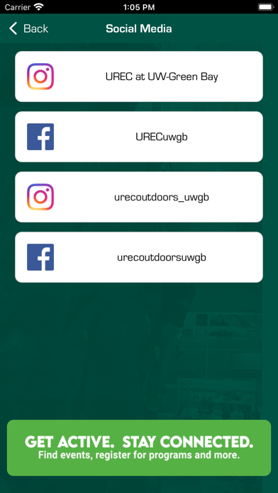 UREC at UW-Green Bay Screenshot