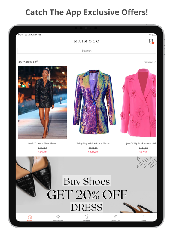 Maimoco iPad screenshot 1 - Shopping app
