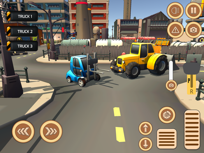 Cartoon Truck And Forklift