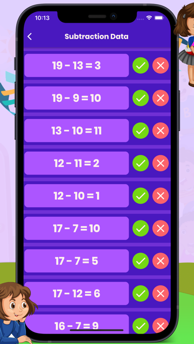 Kids True False Maths Screenshot