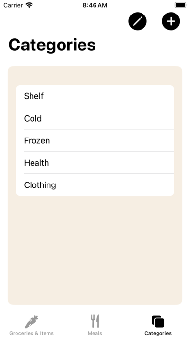 BasicList: Groceries & Meals Screenshot