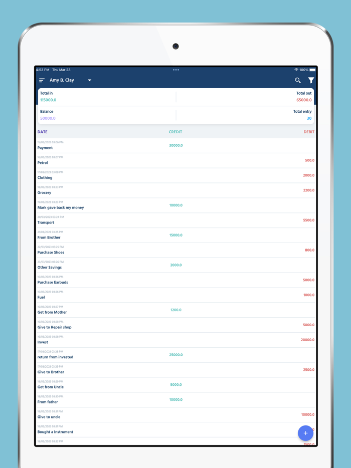 Digital Cashbook Manage Money