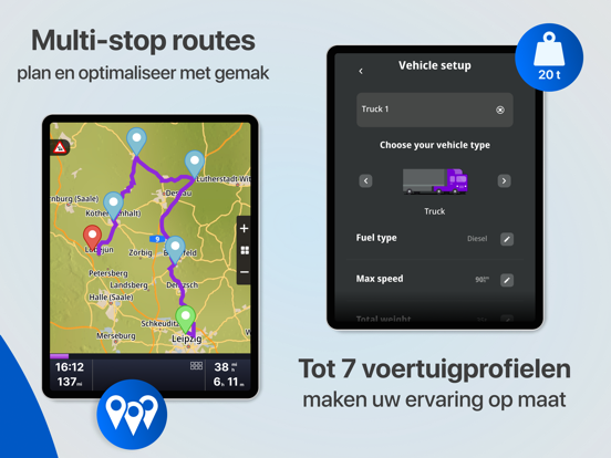 Sygic GPS Truck & Caravan iPad app afbeelding 5