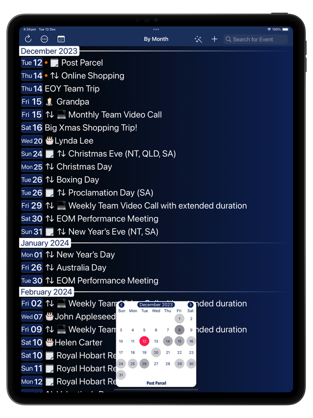 Снимак екрана за спајање календара и подсетника