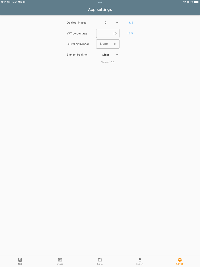 Calculator VAT net gross