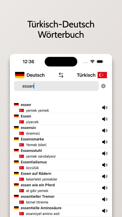 Türkisch/Deutsch Wörterbuch Screenshot