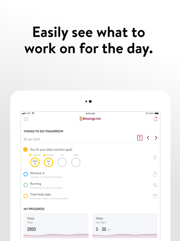 Missinglink Fitness Nutrition iPad screenshot 4 - Health & Fitness app