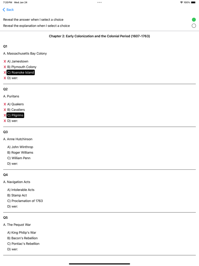 History of United States Exam