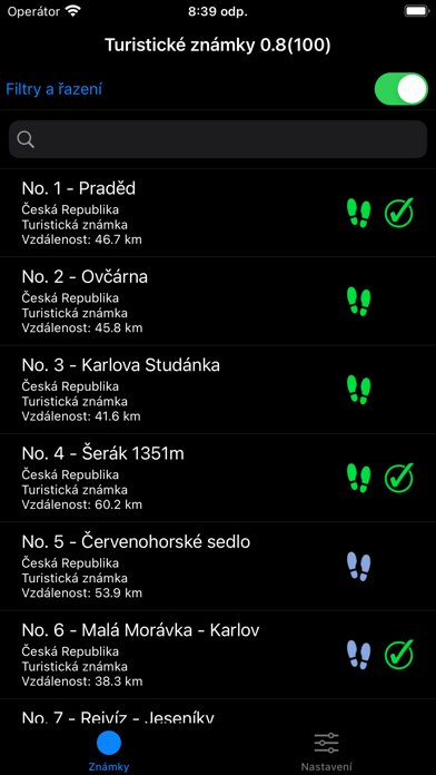 Turistické známky (zastaralá) Screenshot