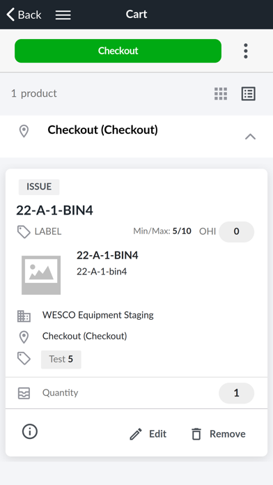 Wesco eStock Checkout Screenshot