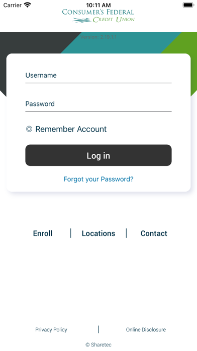 Consumers Federal Credit Union Screenshot