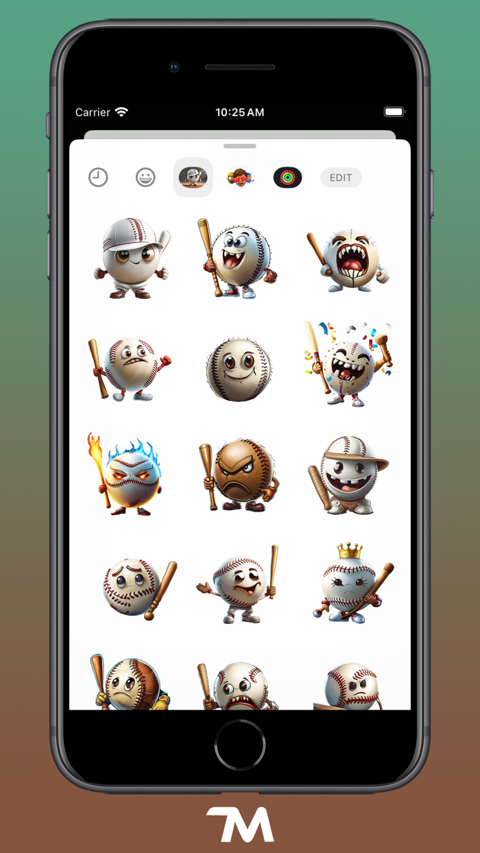 Baseball Faces Stickers