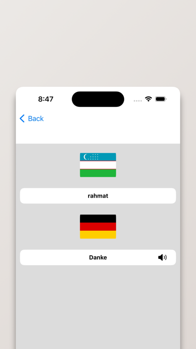 Usbekisch/Deutsch Wörterbuch Screenshot