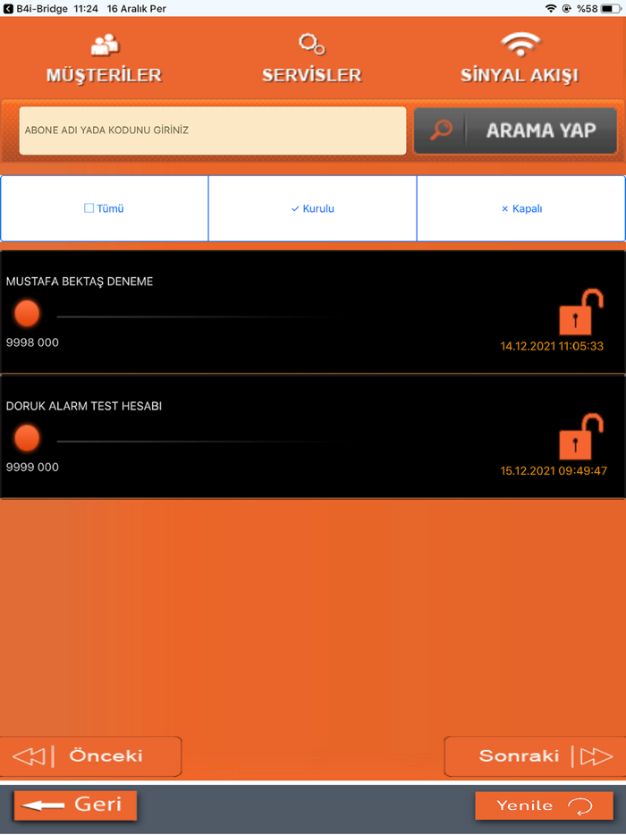 Doruk Alarm Sinyal Takibi