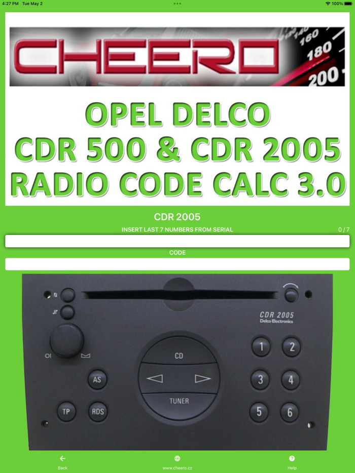 RADIO CODE for OPEL DELCO 500